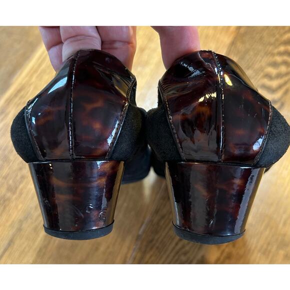 Stuart Weitzman Tippance Ballet Pump Black Suede Tortise Retail $350 Sz 10? - Picture 4 of 9